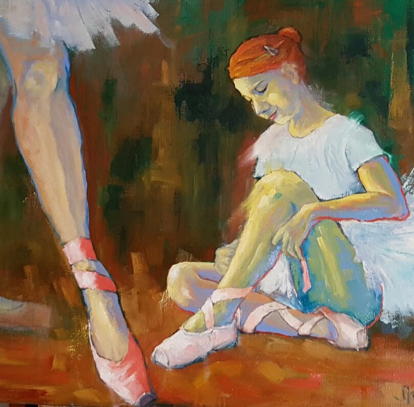 Premiers pas(Huile 70x70) 280€