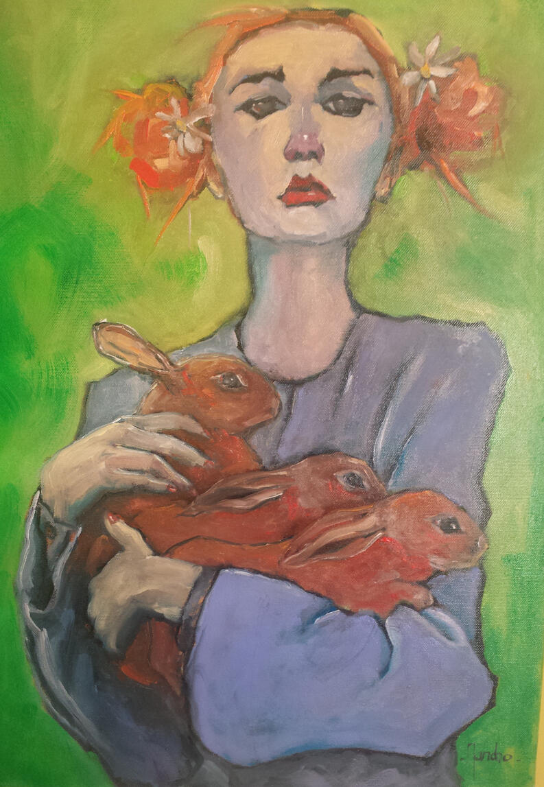 Poses des lapins (Acryl. 65x50)N.D